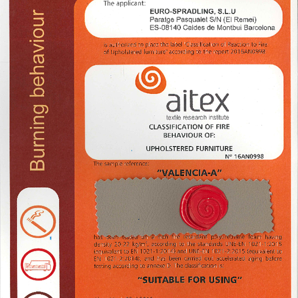 valencia - flammability EN 1021 1 2